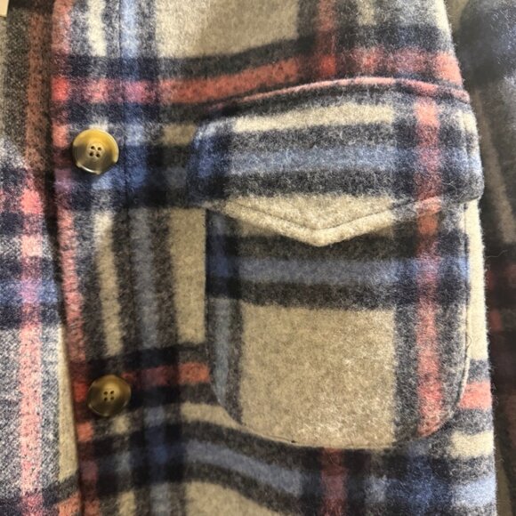 Noize Greta Plaid Felted Shirt Jacket In Heather Grey Check - Picture 7 of 9